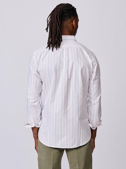 Aubin Aldridge Oxford Cotton Regular Fit Stripe Shirt, Multi Stripe - view 2, Multi Stripe