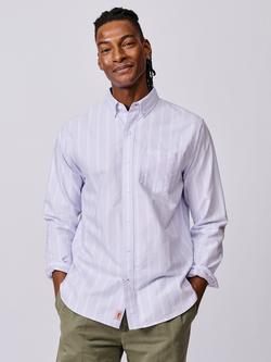 Aubin Aldridge Cotton Regular Fit Stripe Shirt, Lilac/Multi
