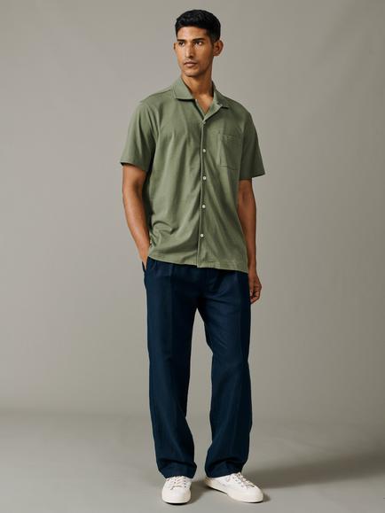 Aubin Aldwin Short Sleeve Jersey Shirt - view 2, Khaki