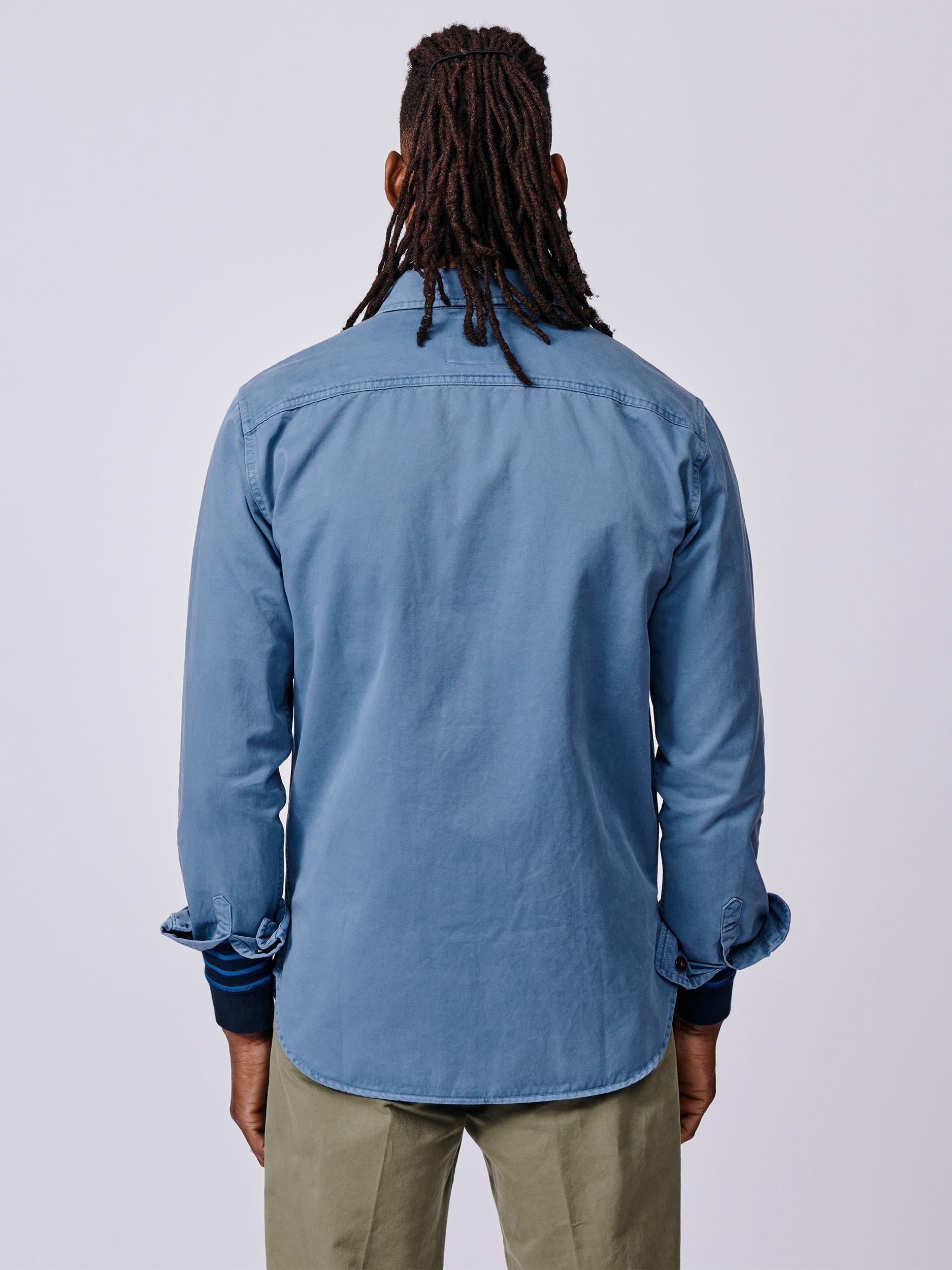Product image 2 of 6, which shows Aubin Cole Cotton Regular Fit Overshirt, Blue, S
