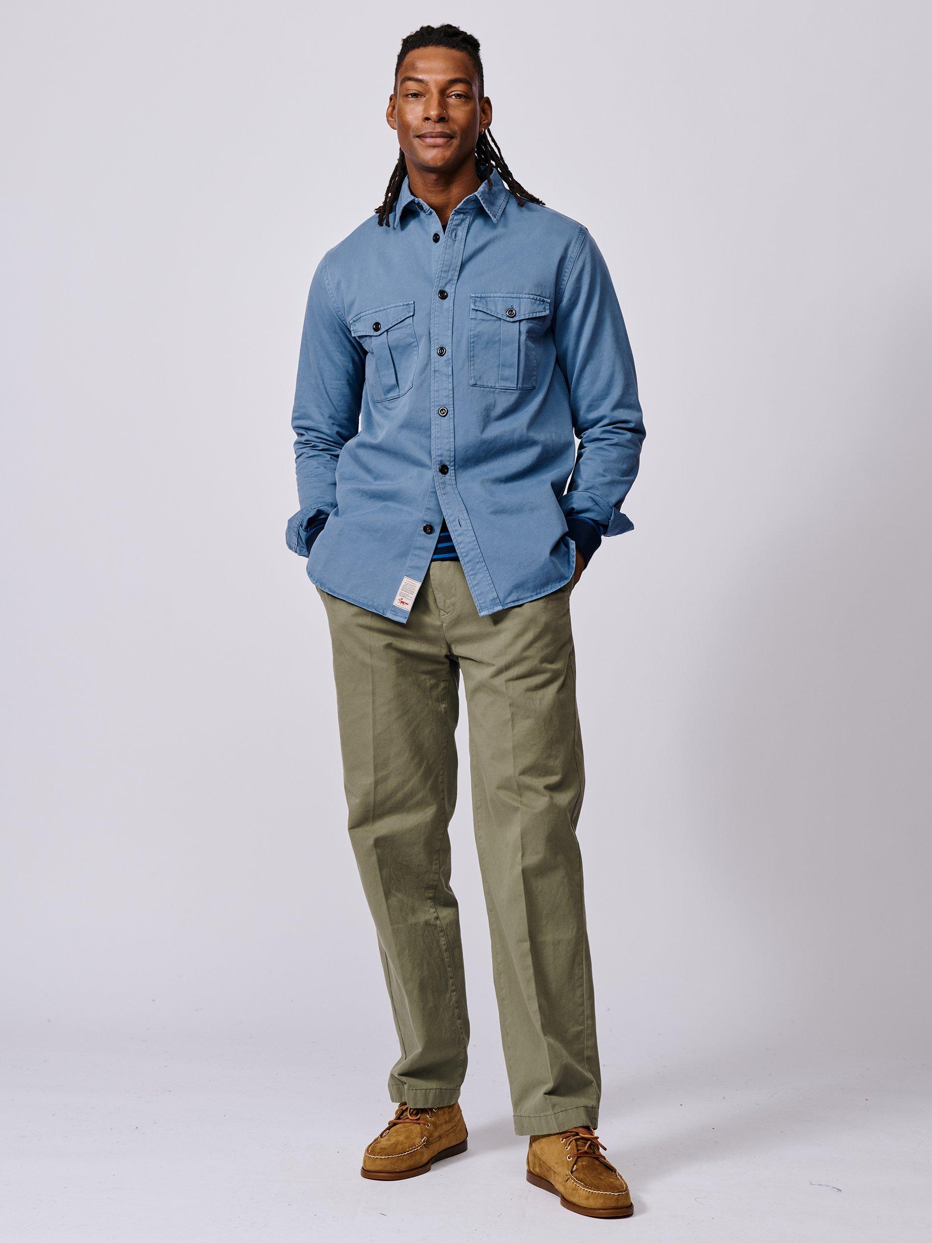 Product image 3 of 6, which shows Aubin Cole Cotton Regular Fit Overshirt, Blue, S