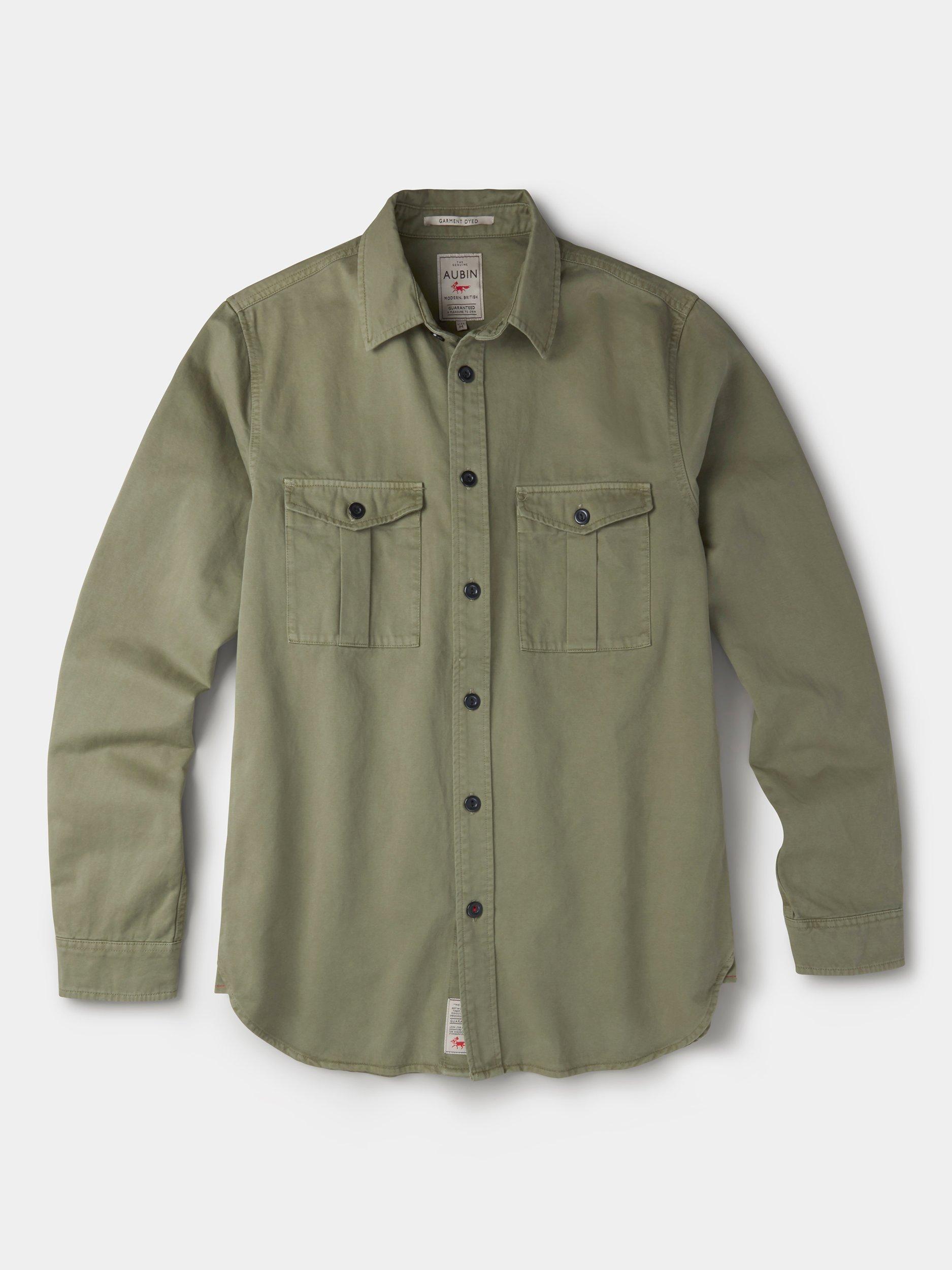 Product image 6 of 6, which shows Aubin Cole Cotton Regular Fit Overshirt, Pale Khaki, S