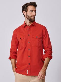 Aubin Cole Cotton Regular Fit Overshirt, Washed Red