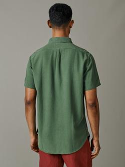 Aubin Gabriel Short Sleeve Cotton Shirt, Navy - view 2, Khaki
