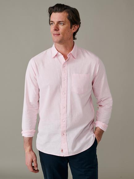 Aubin Grainsby Linen Cotton Blend Shirt, Pink