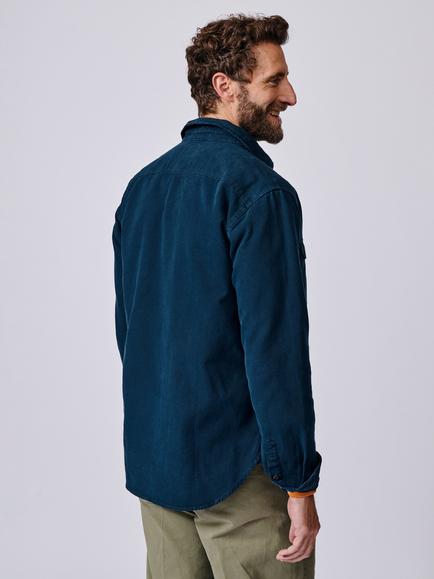 Aubin Henderson Cotton Regular Fit Overshirt - view 2, Navy