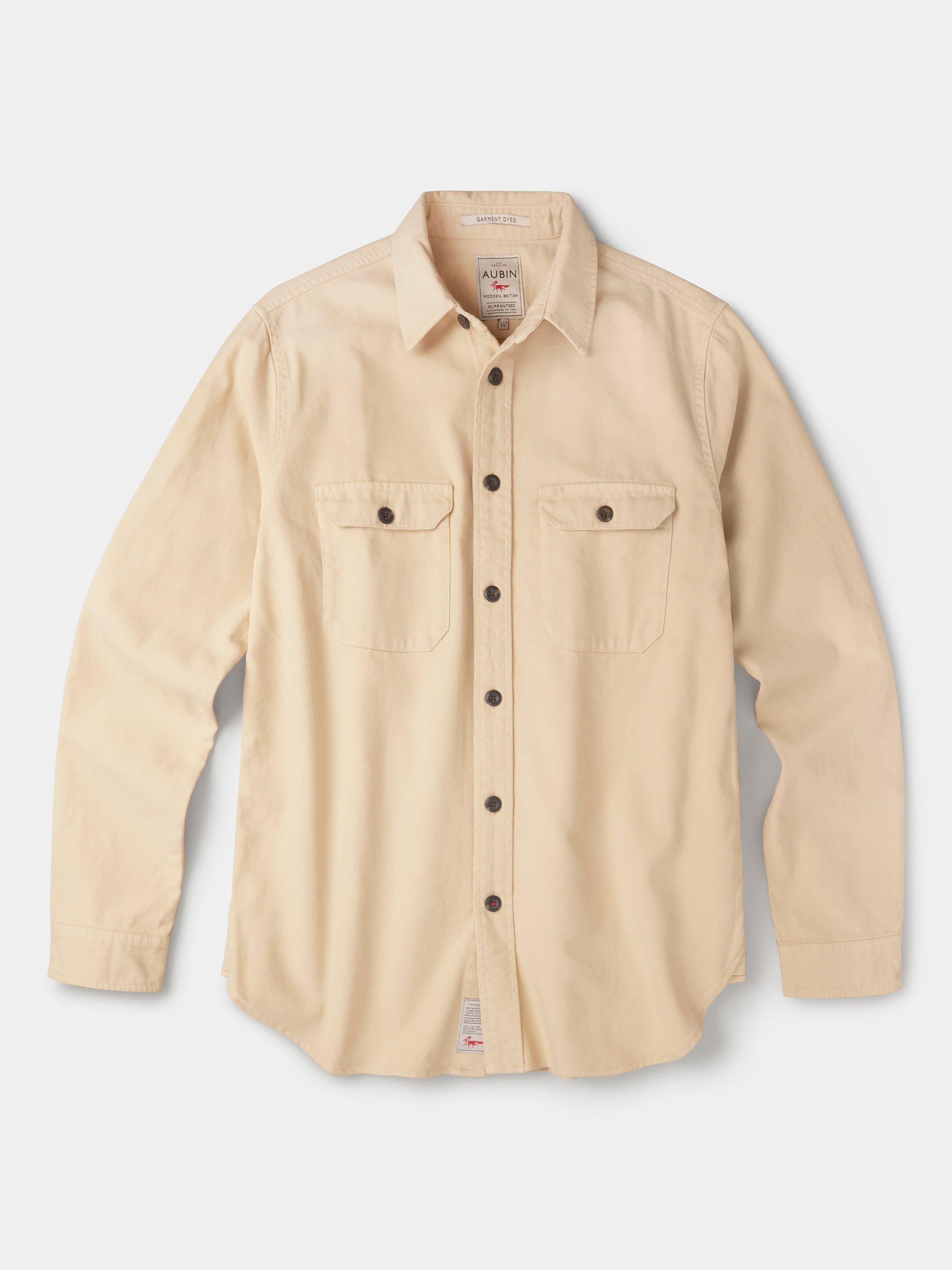 Product image 6 of 6, which shows Aubin Henderson Cotton Regular Fit Overshirt, Sand, S
