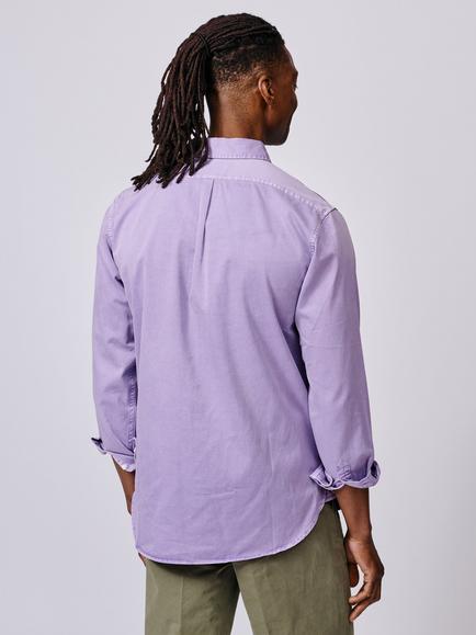 Aubin Hessle Garment Dyed Cotton Shirt - view 2, Lilac