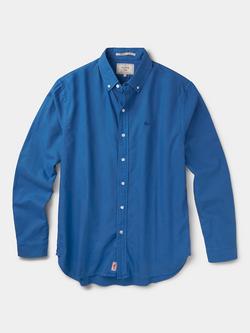 Aubin Horkstow Lightweight Relaxed Cotton Oxford Shirt, Bright Blue, Bright Blue