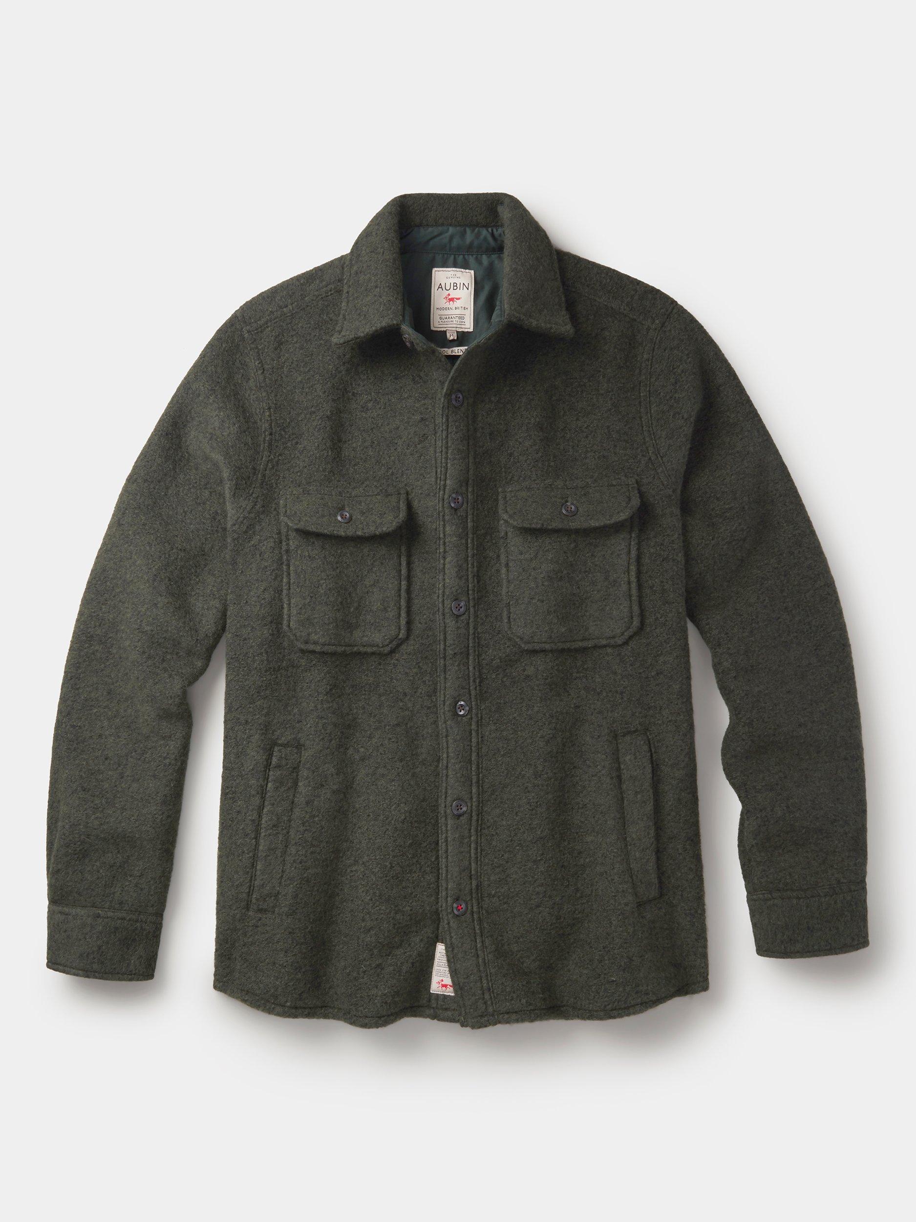 Product image 8 of 8, which shows Aubin Kendale Wool Mix Overshirt, Khaki, S