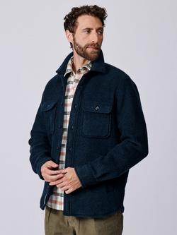 Aubin Kendale Wool Blend Regular Fit Overshirt, Navy, Navy
