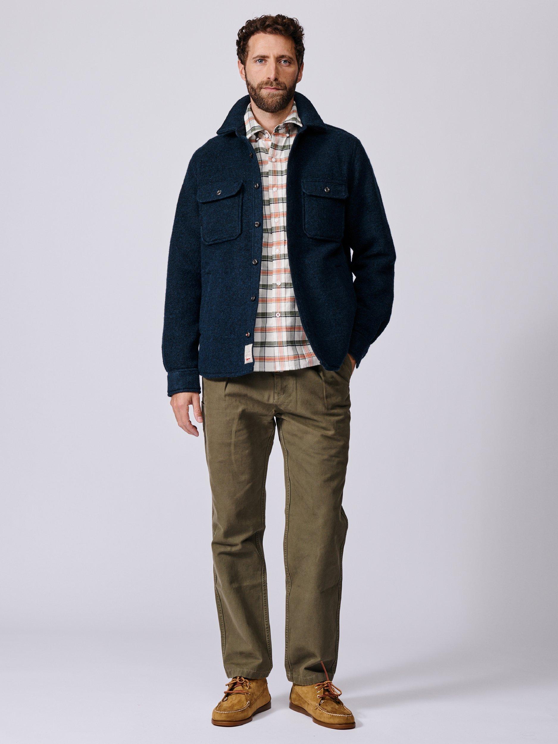 Product image 3 of 8, which shows Aubin Kendale Wool Blend Regular Fit Overshirt, Navy, S