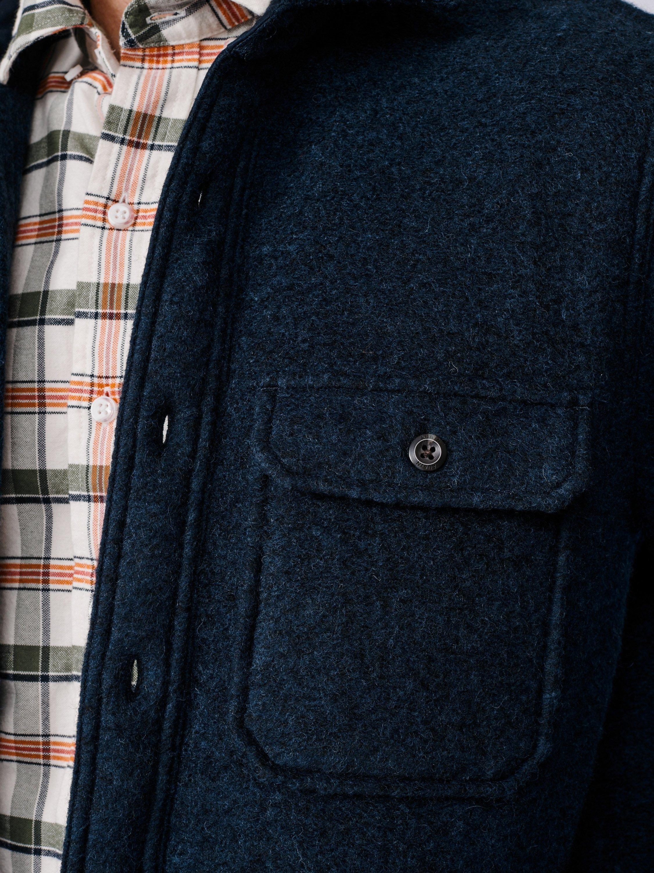 Product image 5 of 8, which shows Aubin Kendale Wool Blend Regular Fit Overshirt, Navy, S