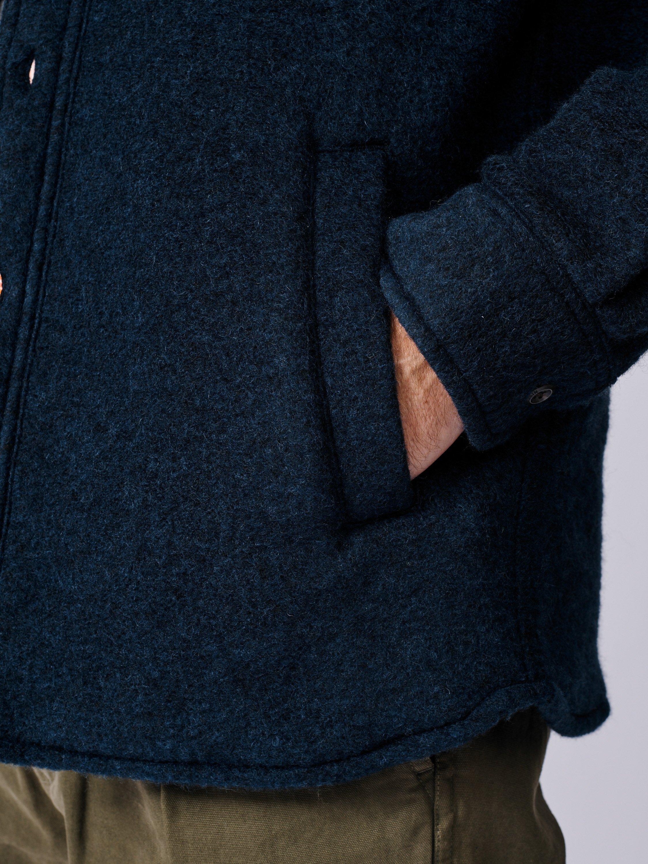 Product image 6 of 8, which shows Aubin Kendale Wool Blend Regular Fit Overshirt, Navy, S