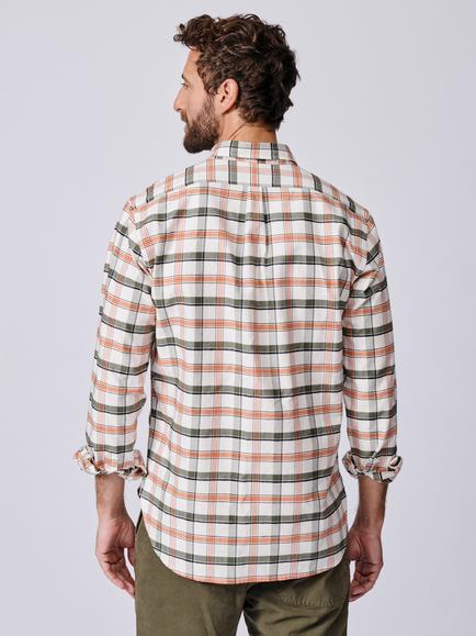 Aubin Merton Cotton Regular Fit Check Shirt, Vintage White/Multi - view 2, Vintage White/Multi