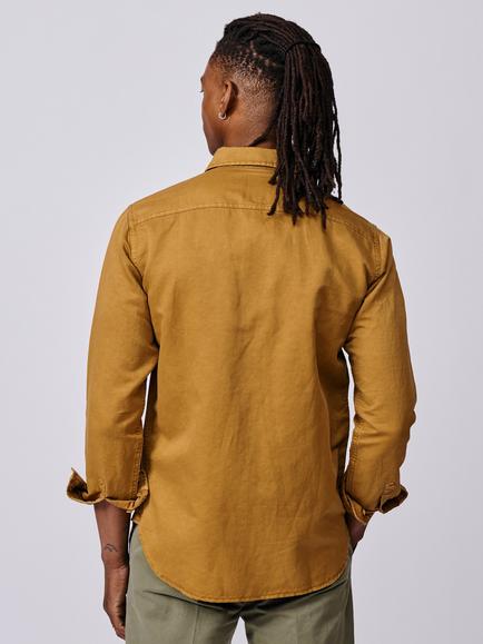 Aubin Sorrel Cotton Linen Blend Shirt - view 2, Mustard