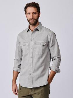 Aubin Sorrel Cotton Linen Blend Shirt, Pale Grey