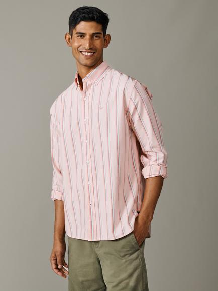Aubin Walesby Lightweight Relaxed Oxford Shirt, Coral