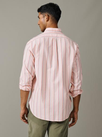 Aubin Walesby Lightweight Relaxed Oxford Shirt - view 2, Coral
