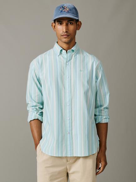 Aubin Walesby Lightweight Relaxed Oxford Shirt, Green