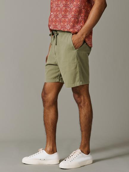Aubin Allanby Cotton Rugby Shorts - view 2, Khaki