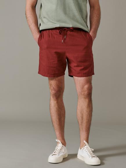Aubin Whithorn Linen Cotton Blend Shorts, Russet