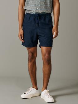 Aubin Whithorn Linen Cotton Blend Shorts, Navy