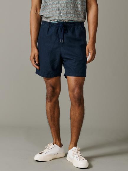 Aubin Whithorn Linen Cotton Blend Shorts, Navy
