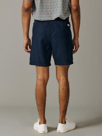 Aubin Whithorn Linen Cotton Blend Shorts - view 2, Navy