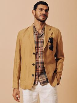 Aubin Belvedere Linen Suit Jacket, Mustard, Mustard