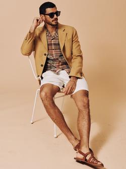 Aubin Belvedere Linen Suit Jacket, Mustard - view 2, Mustard