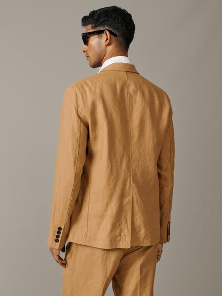 Aubin Belvedere Linen Suit Jacket - view 2, Mustard