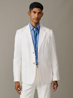 Aubin Axholme Linen-Cotton Blazer, Vintage White, Vintage White