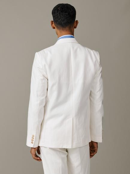 Aubin Axholme Linen-Cotton Suit Jacket - view 2, Vintage White