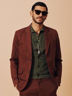 Aubin Pasmore Tailored Fit Linen Blend Suit Jacket, Brown, Brown