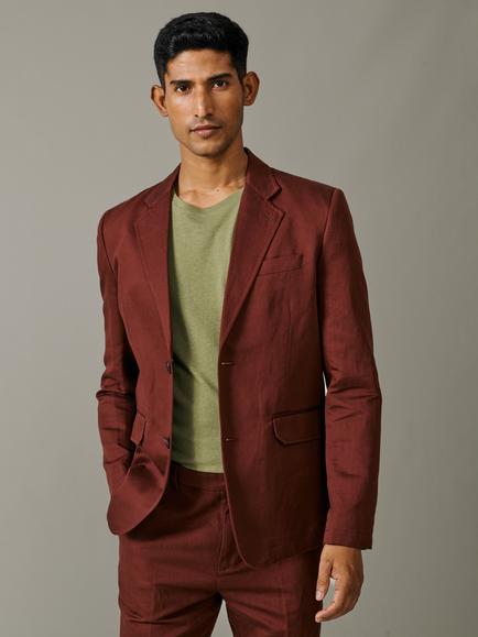 Aubin Pasmore Tailored Fit Linen Blend Suit Jacket, Sand, Brown
