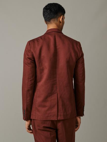 Aubin Pasmore Tailored Fit Linen Blend Suit Jacket, Sand - view 2, Brown