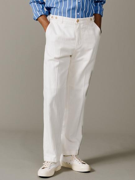Aubin Axholme Linen-Cotton Suit Trousers, Vintage White