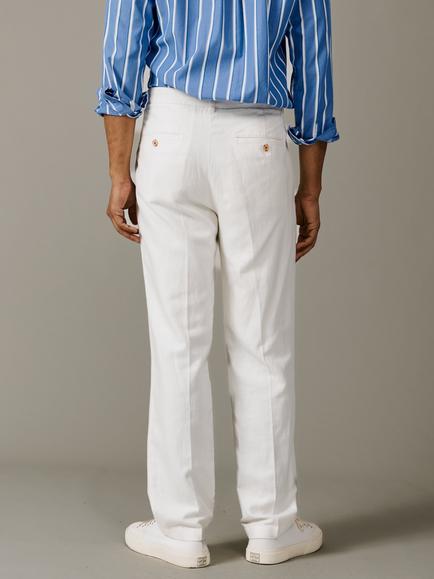 Aubin Axholme Linen-Cotton Suit Trousers - view 2, Vintage White