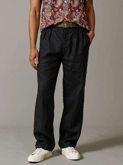 Aubin Belvedere Linen Suit Trousers, Black