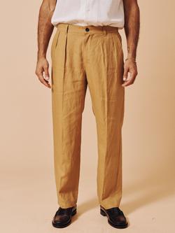 Aubin Belvedere Linen Suit Trousers, Mustard, Mustard