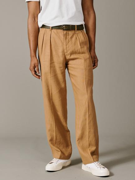 Aubin Belvedere Linen Suit Trousers, Mustard