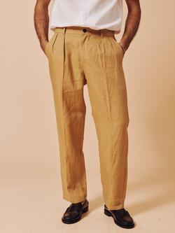 Aubin Belvedere Linen Suit Trousers, Mustard - view 2, Mustard