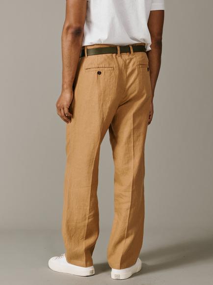 Aubin Belvedere Linen Suit Trousers - view 2, Mustard