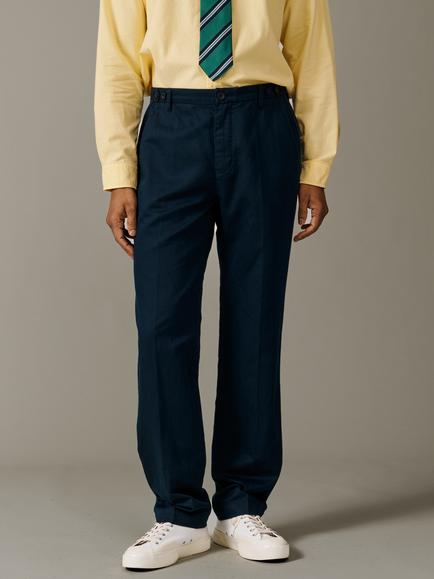 Aubin Pasmore Cotton Linen Blend Trousers, Navy, Navy