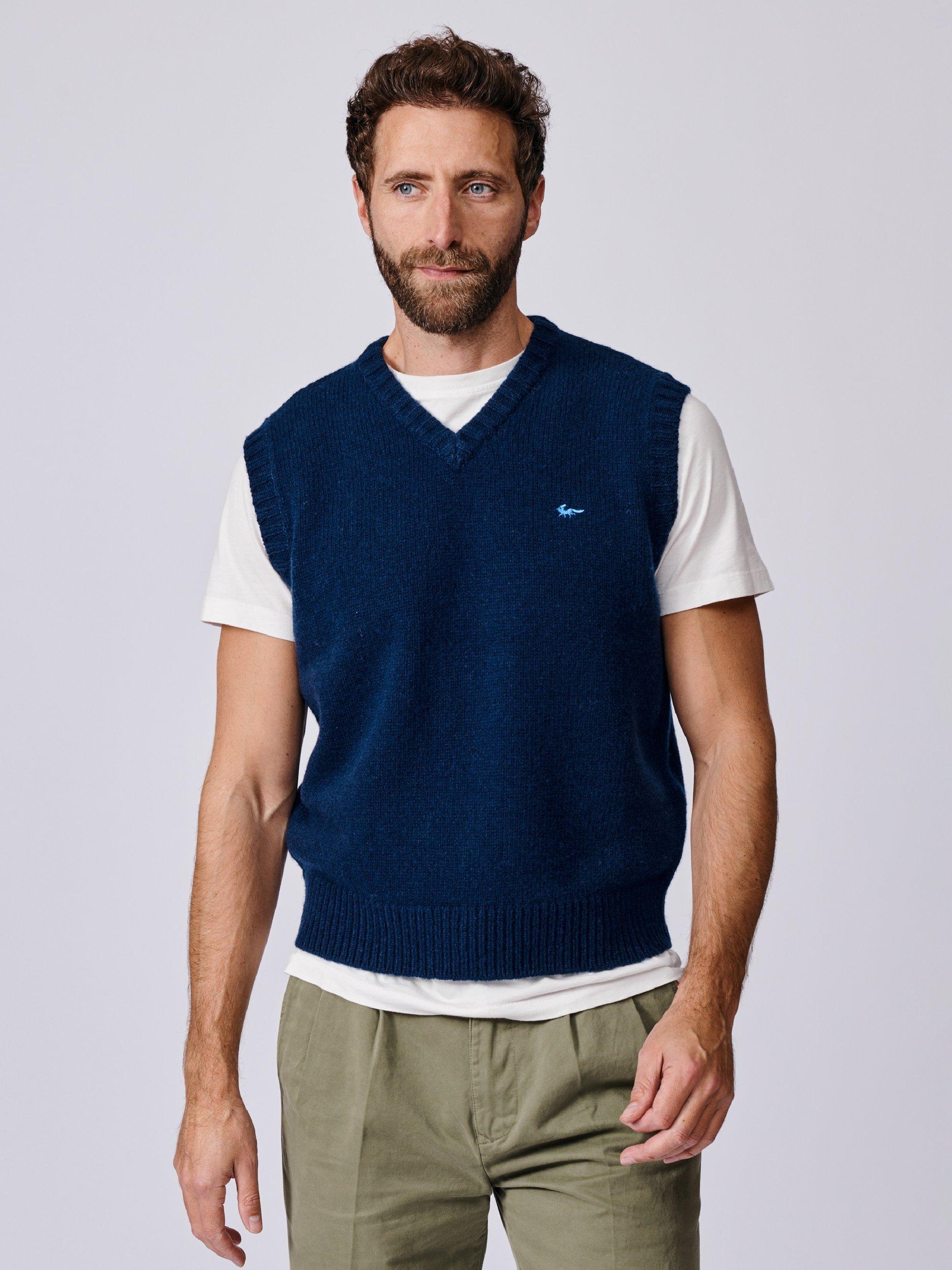 Product image 1 of 5, which shows Aubin Baldwin Merino Wool Tank Top, Navy, S