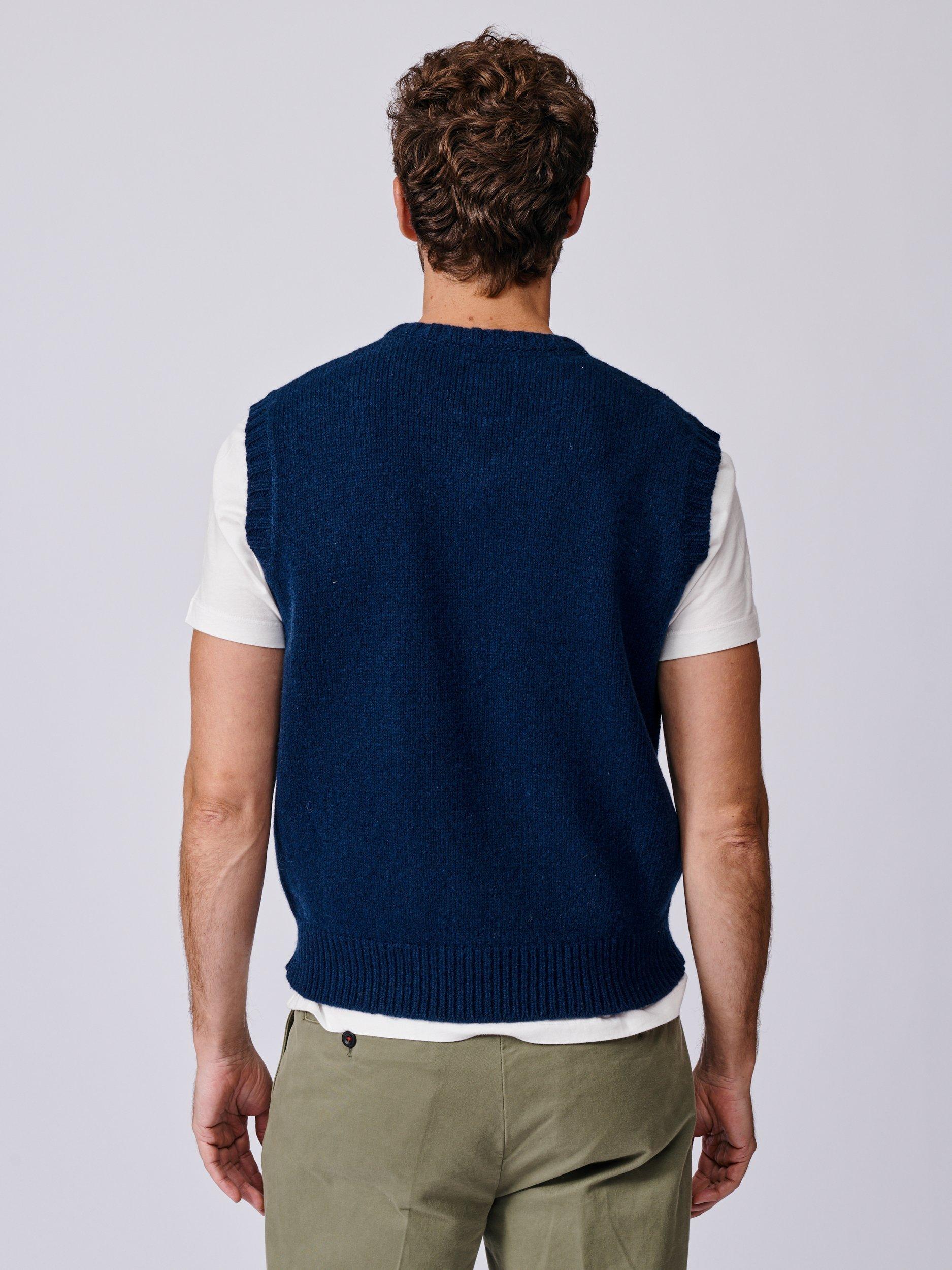 Product image 2 of 5, which shows Aubin Baldwin Merino Wool Tank Top, Navy, S