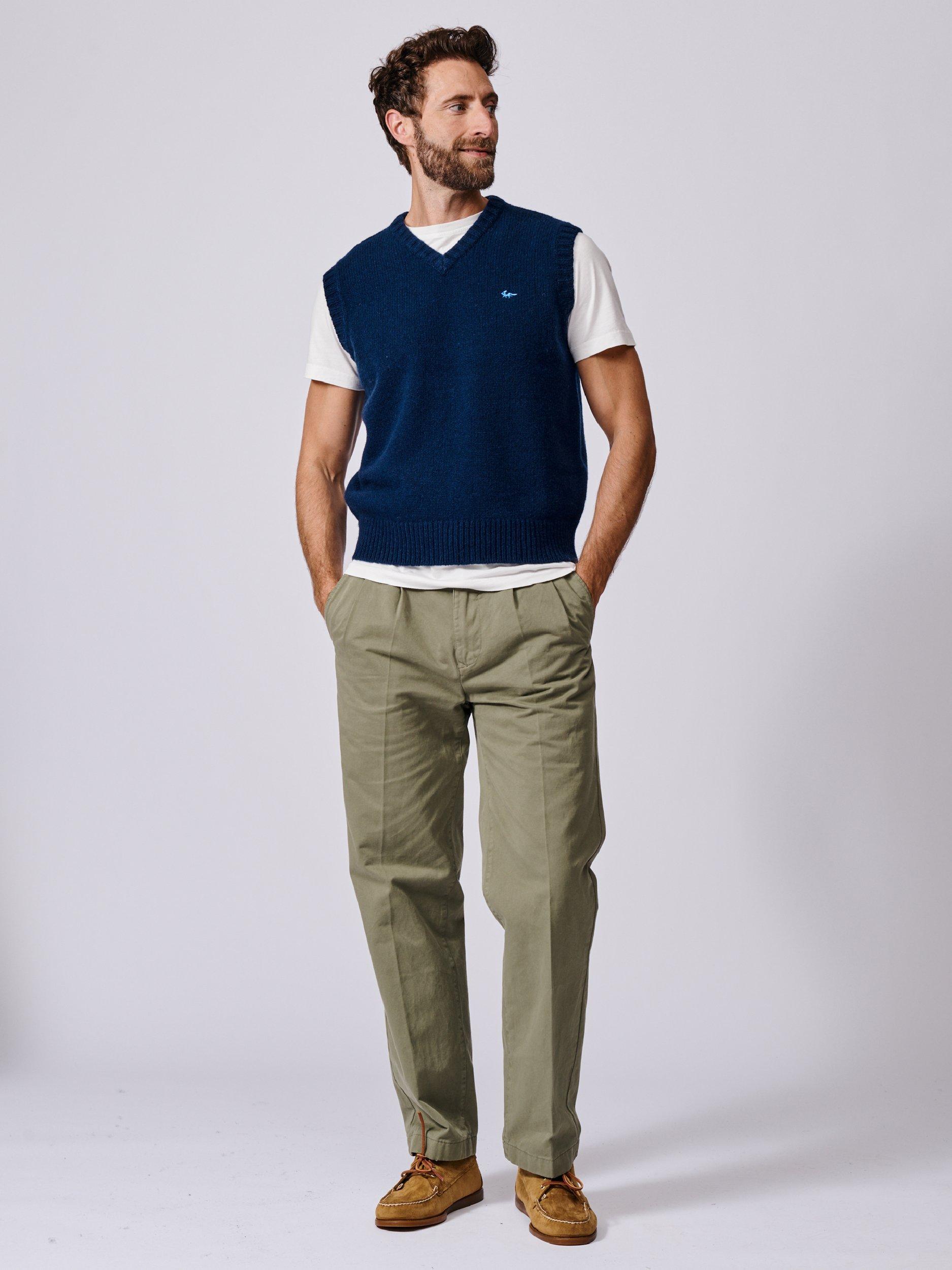 Product image 3 of 5, which shows Aubin Baldwin Merino Wool Tank Top, Navy, S
