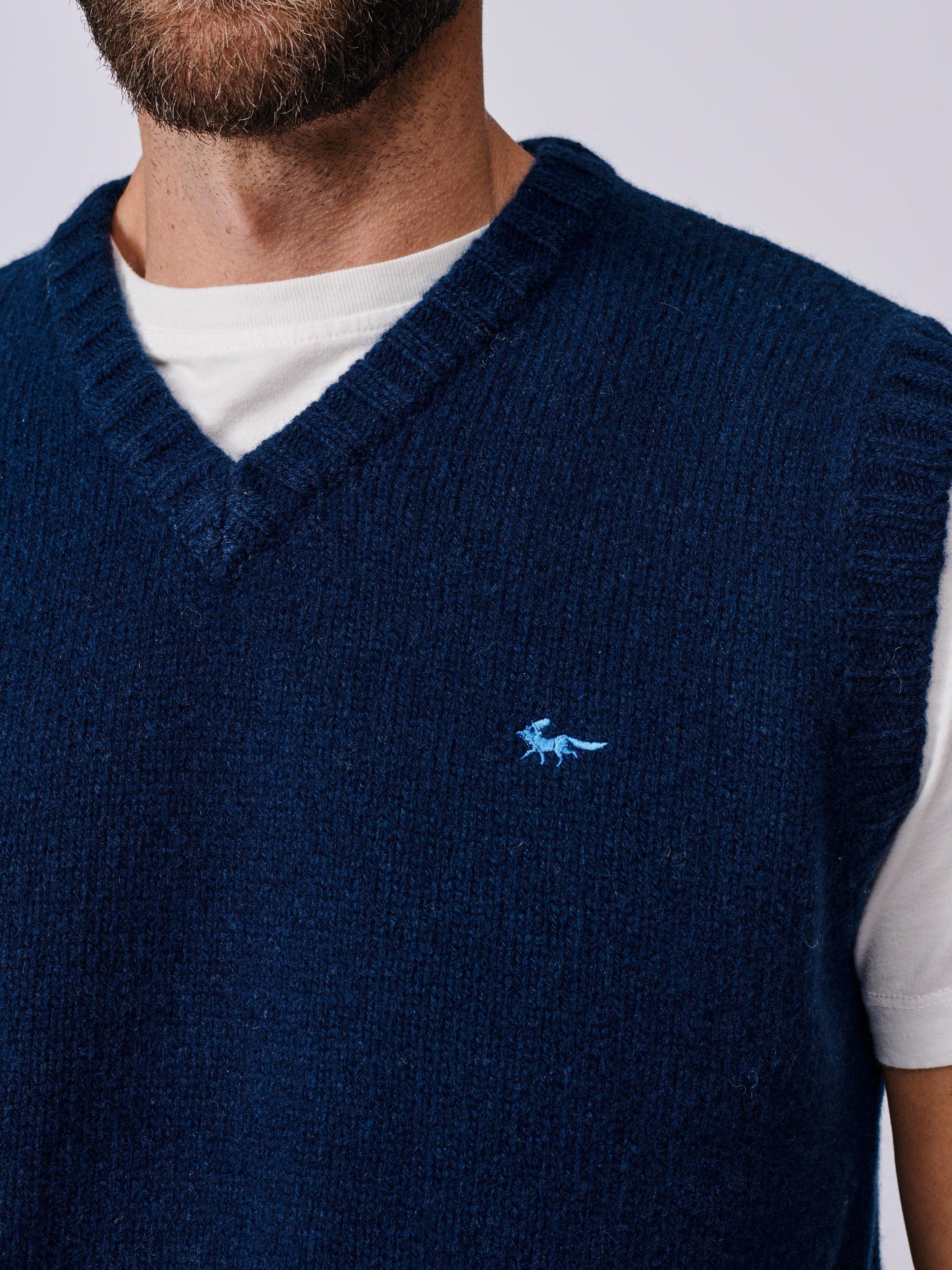 Product image 4 of 5, which shows Aubin Baldwin Merino Wool Tank Top, Navy, S