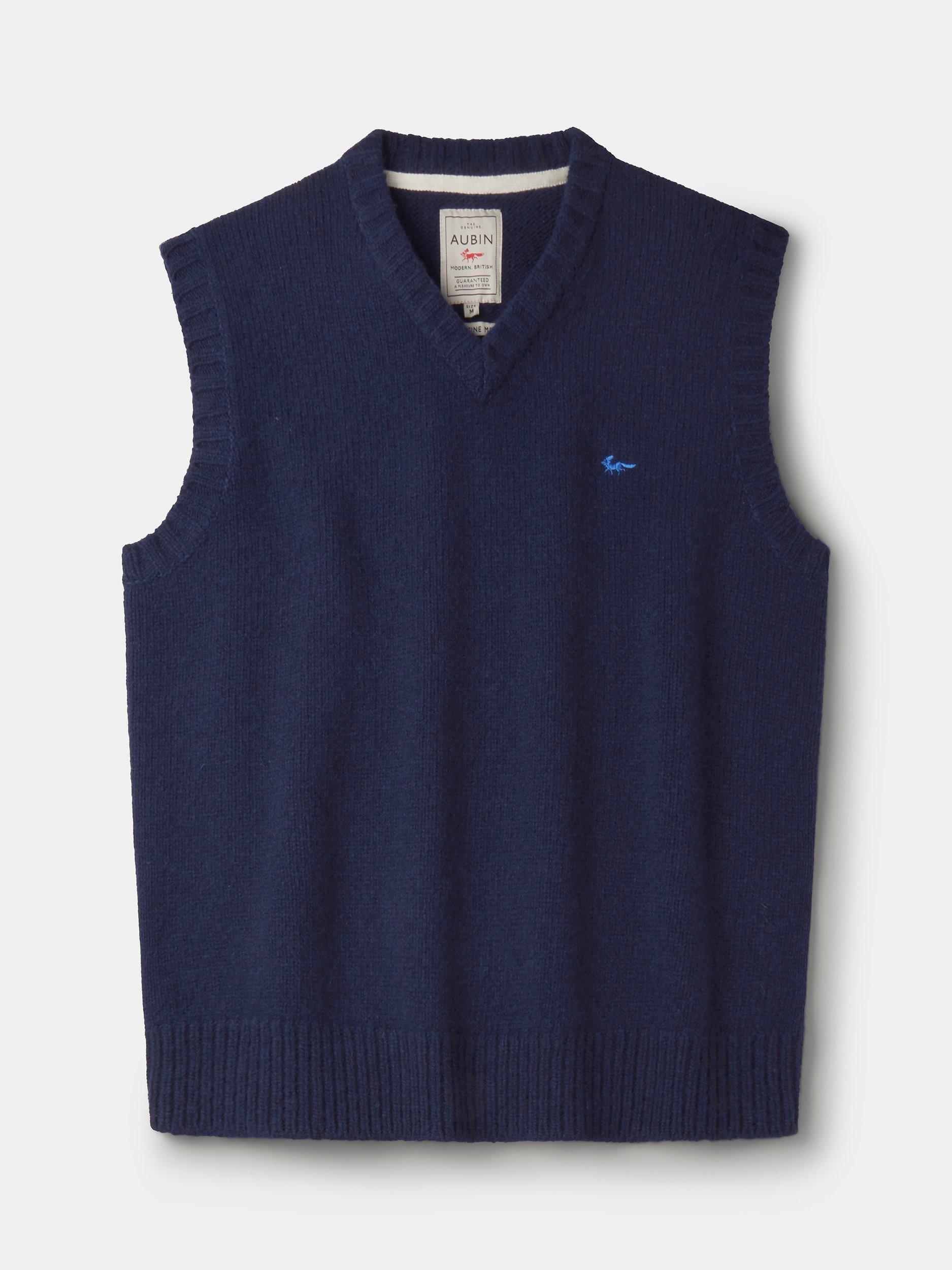 Product image 5 of 5, which shows Aubin Baldwin Merino Wool Tank Top, Navy, S